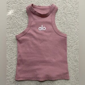 Alo Pink Ribbed Tank Top